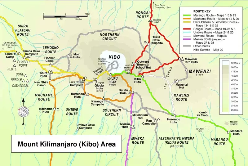 kilimanjaro map