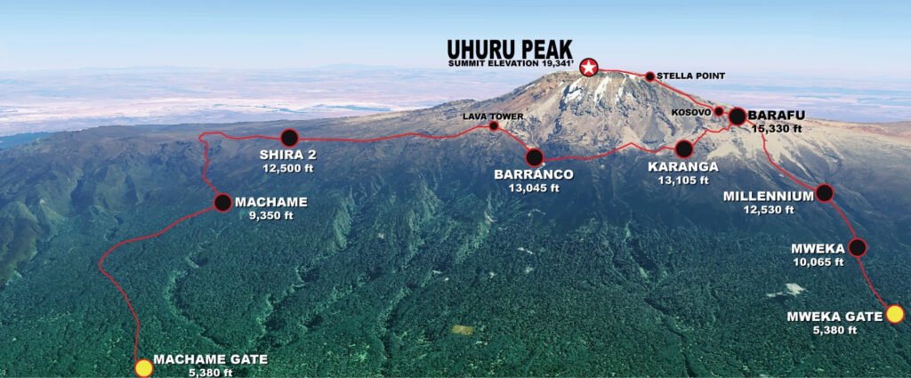 kili map machame7 elevation ft orig